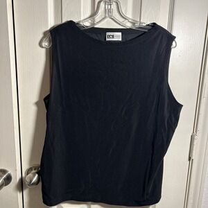 Women's I.N. Studio‎ Sleeveless Black Nylon Spandex Top Plus Size 1X
